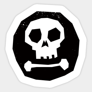 Scary Skull in Black Circle Sticker